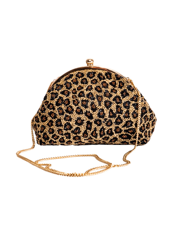 BOLSO DE HOMBRO CON CUENTAS DE LEOPARDO