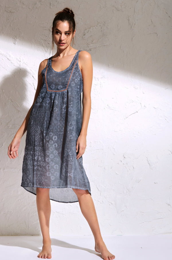 VESTIDO SIN MANGAS COLOR DENIM